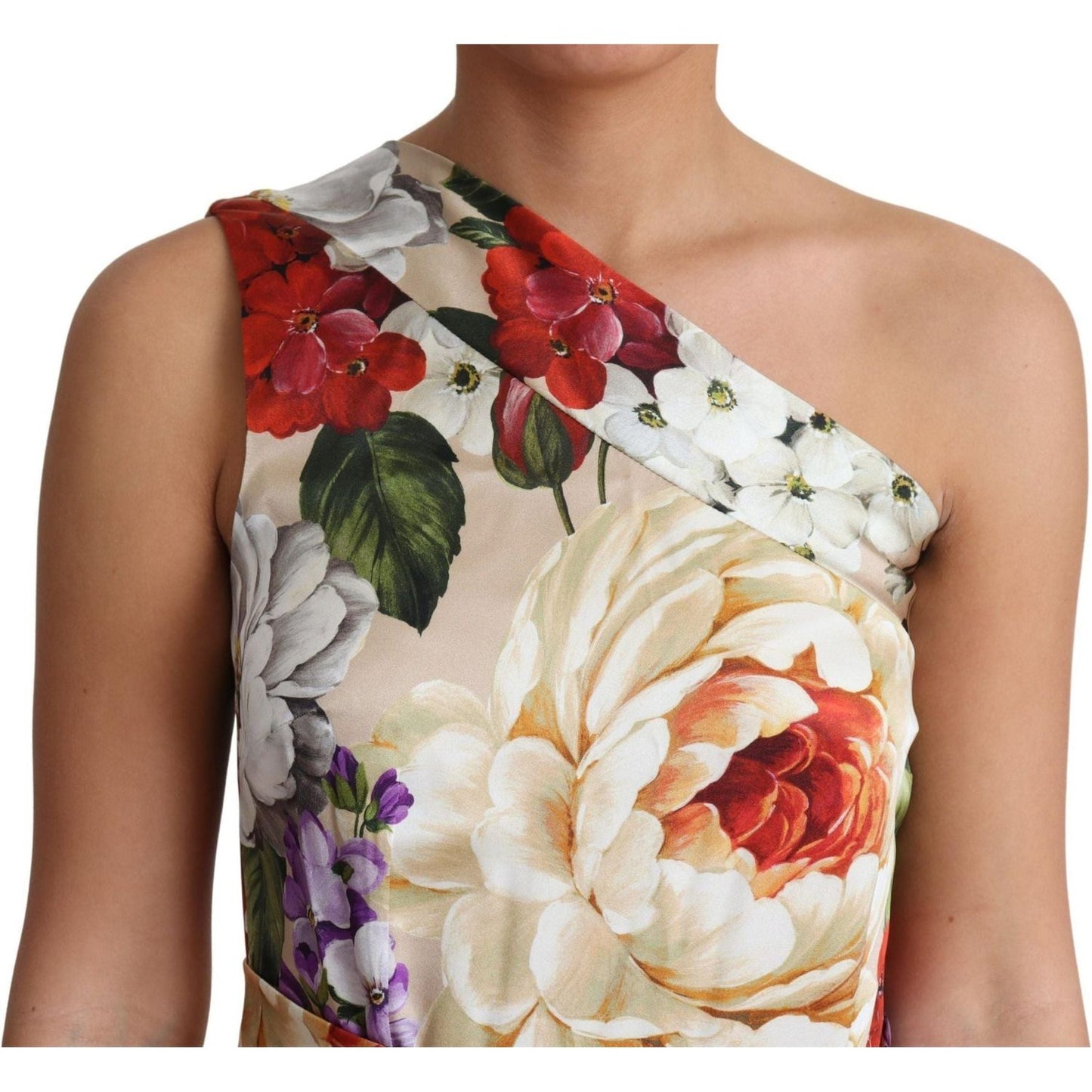 Dolce & GabbanaElegant One-Shoulder Floral Silk Maxi DressMcRichard Designer Brands£1209.00