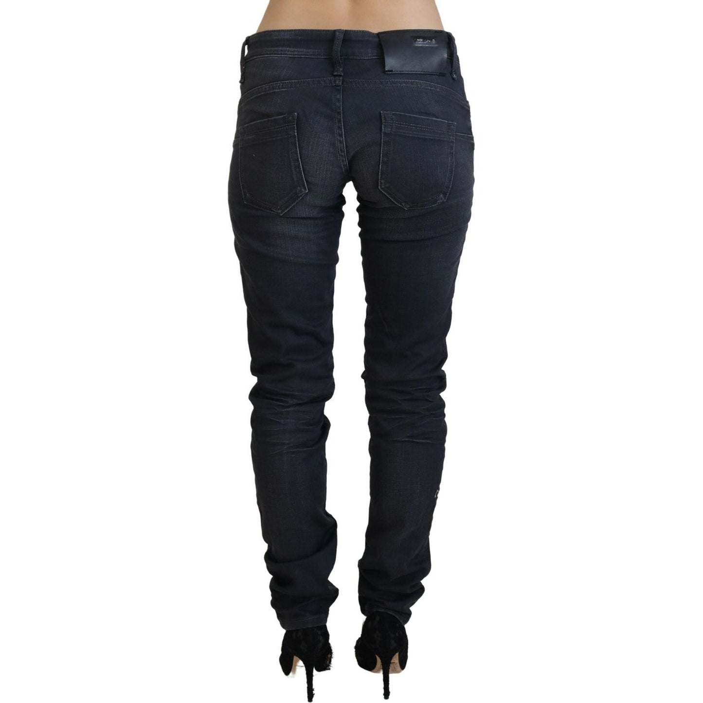 Acht Sleek Black Washed Slim Fit Denim black-washed-low-waist-slim-fit-cotton-denim-jeans