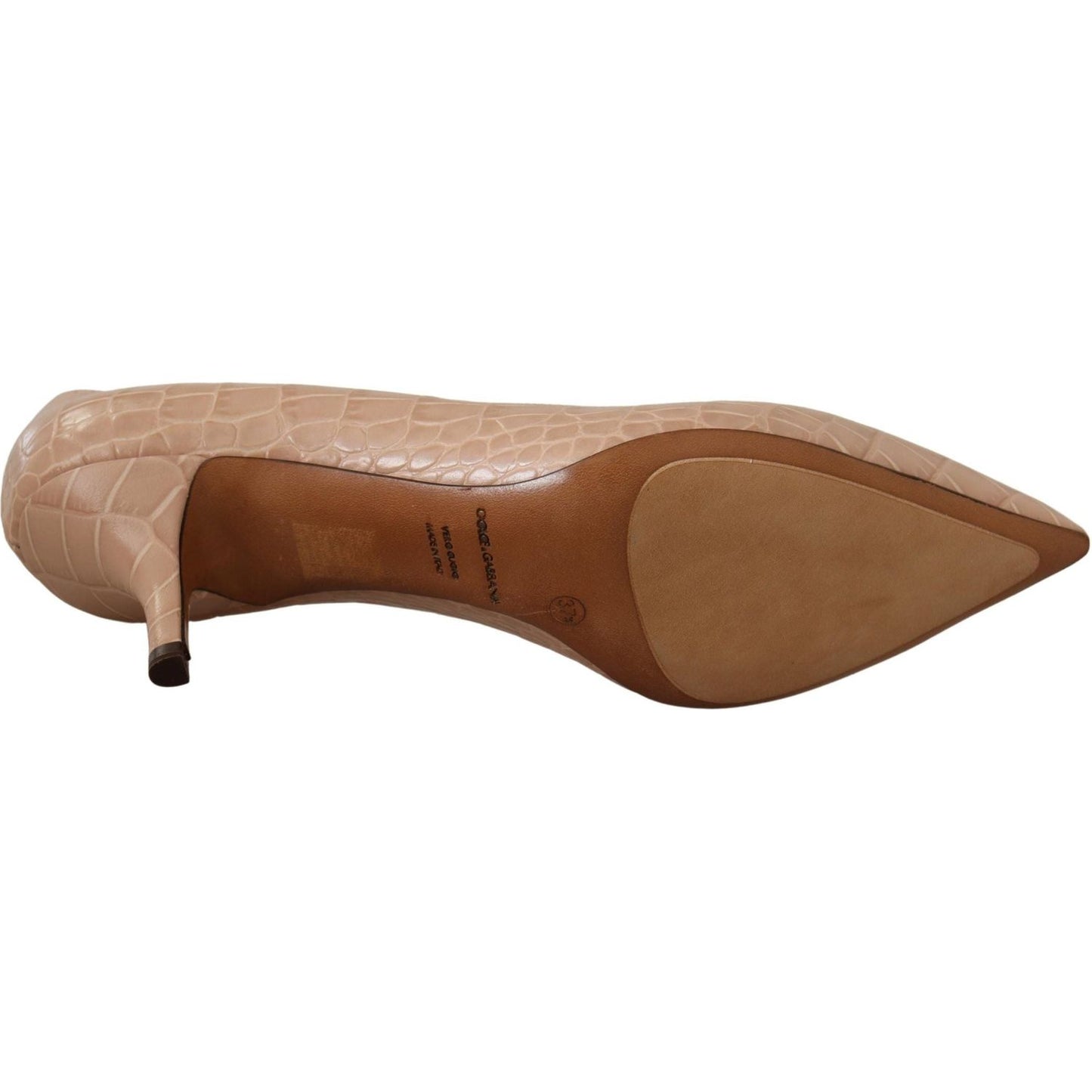 Dolce & Gabbana Elegant Beige Leather Pumps beige-leather-pointed-heels-pumps-shoes IMG_0730-scaled-bb360153-537.jpg