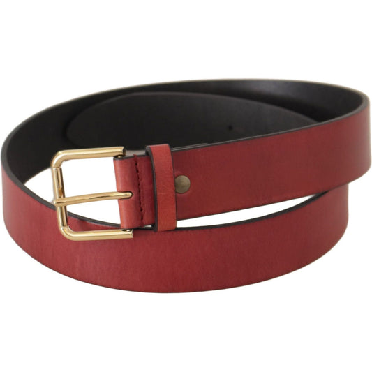 Dolce & Gabbana Elegant Red Leather Belt with Engraved Buckle red-leather-gold-logo-engraved-metal-buckle-belt IMG_0737-1-scaled-a4ed85a3-723.jpg