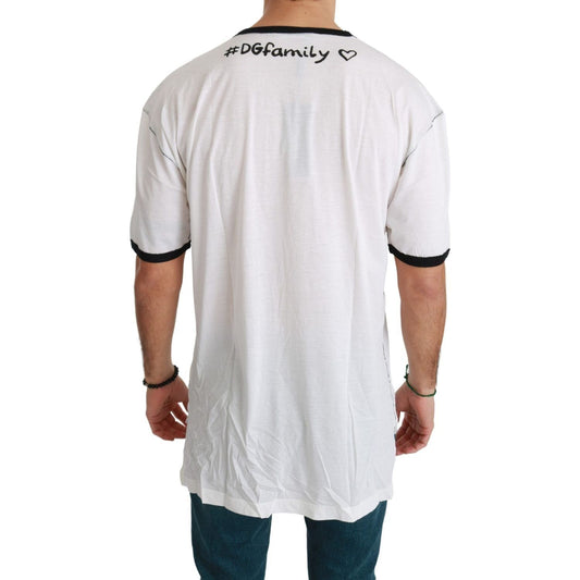 Dolce & Gabbana Elegant White Silk-Blend Men's T-Shirt white-men-print-dgfamily-cotton-t-shirt-2