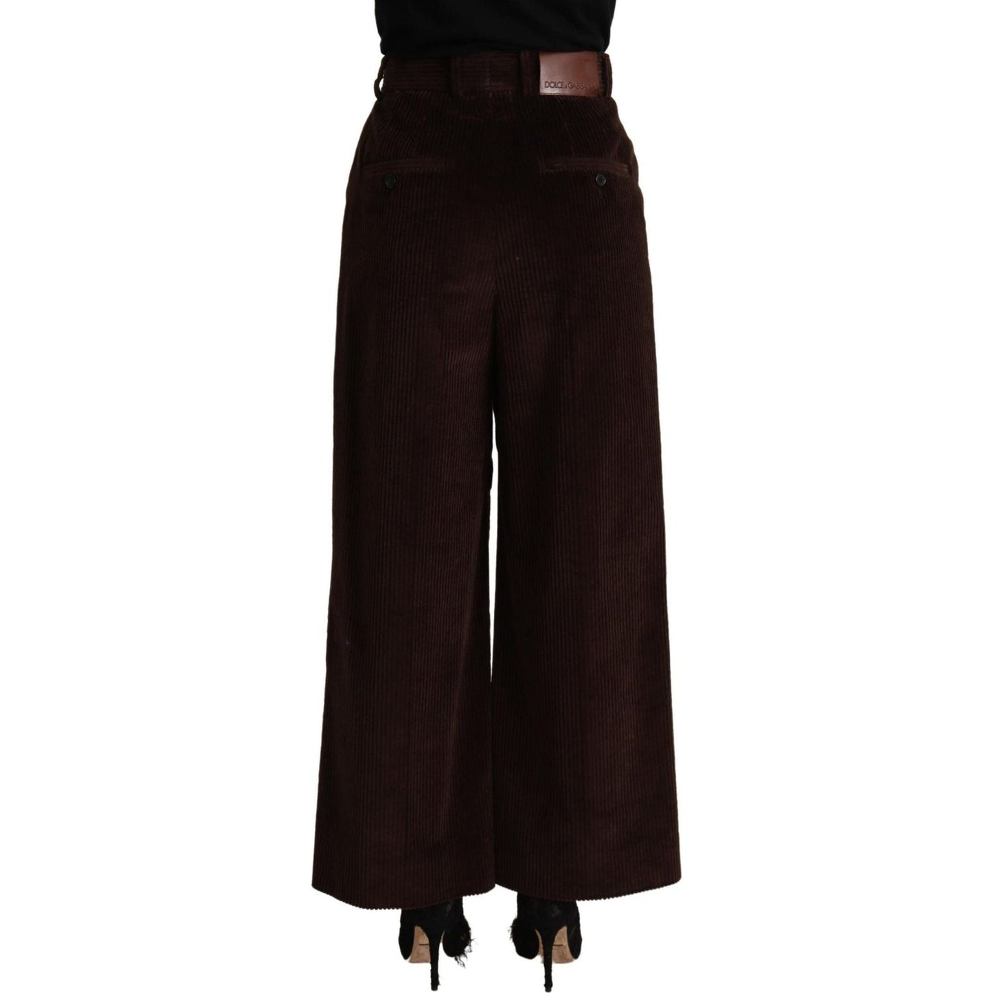 Dolce & Gabbana Elegant High-Waisted Wide Leg Pants black-cotton-high-waist-trouser-wide-leg-pants
