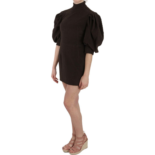 Dolce & Gabbana Chic Brown Corduroy Bodycon Mini Dress brown-corduroy-bodycon-cotton-mini-dress