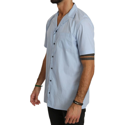 Dolce & Gabbana Elegant Blue Cotton Casual Shirt blue-short-sleeve-100-cotton-top-shirt IMG_0826-1-scaled-6d576c7c-5ea.jpg