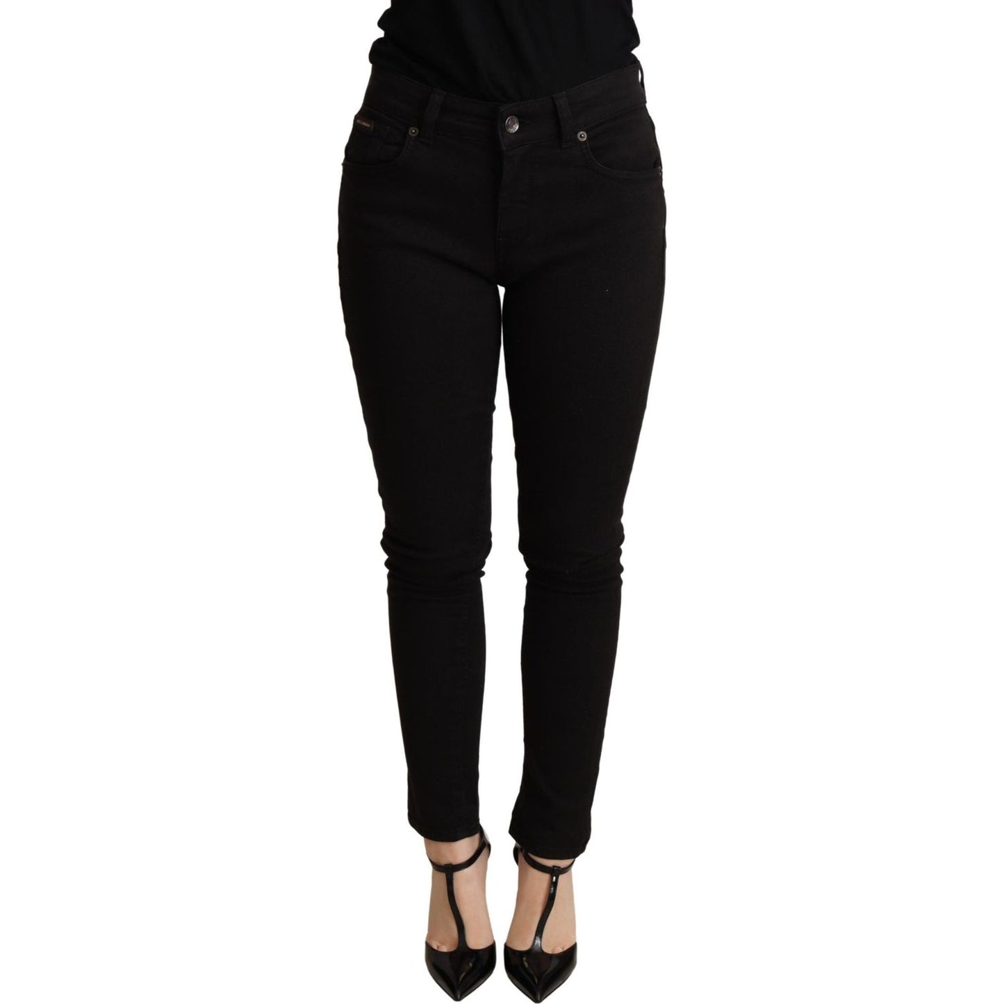Dolce & Gabbana Elegant Slim Black Skinny Jeans black-skinny-denim-cotton-stretch-trouser