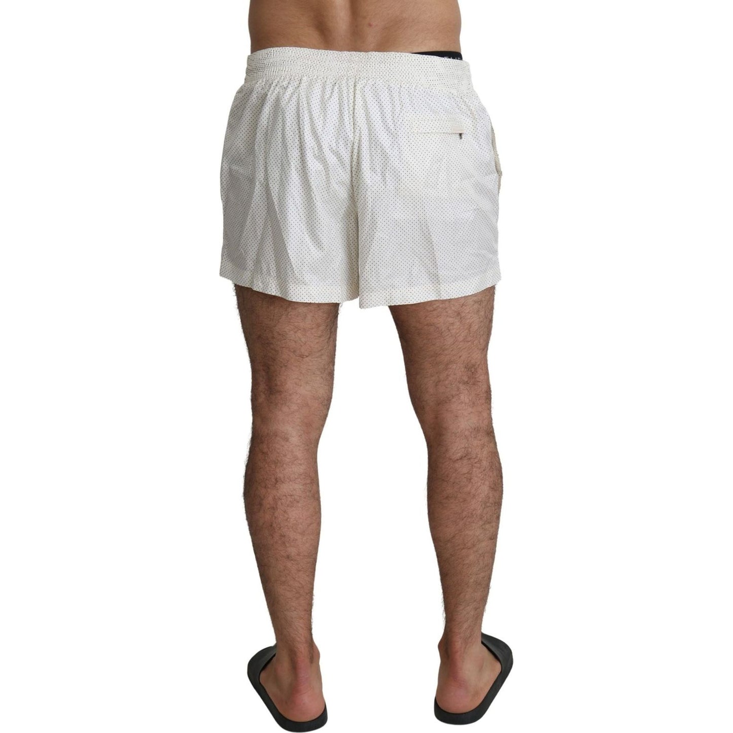Dolce & Gabbana Chic Polka Dot Swim Shorts Trunks white-polka-beachwear-shorts-mens-swimshorts-1