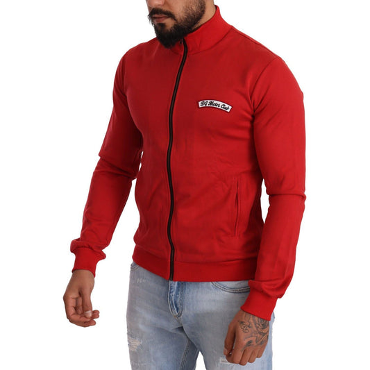 Dolce & GabbanaElegant Red Full Zip Sweater with DG Motor Club MotifMcRichard Designer Brands£359.00