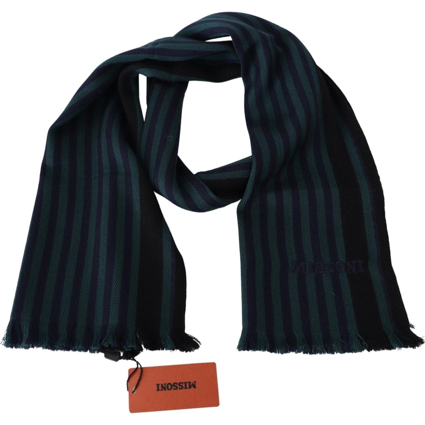 Missoni Elegant Multicolor Wool Scarf with Fringes multicolor-striped-wool-unisex-neck-wrap-shawl-1