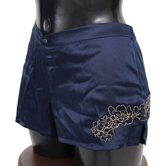Ermanno Scervino Chic Blue Lingerie Shorts - Pure Cotton Comfort cotton-blue-lingerie-shorts-underwear