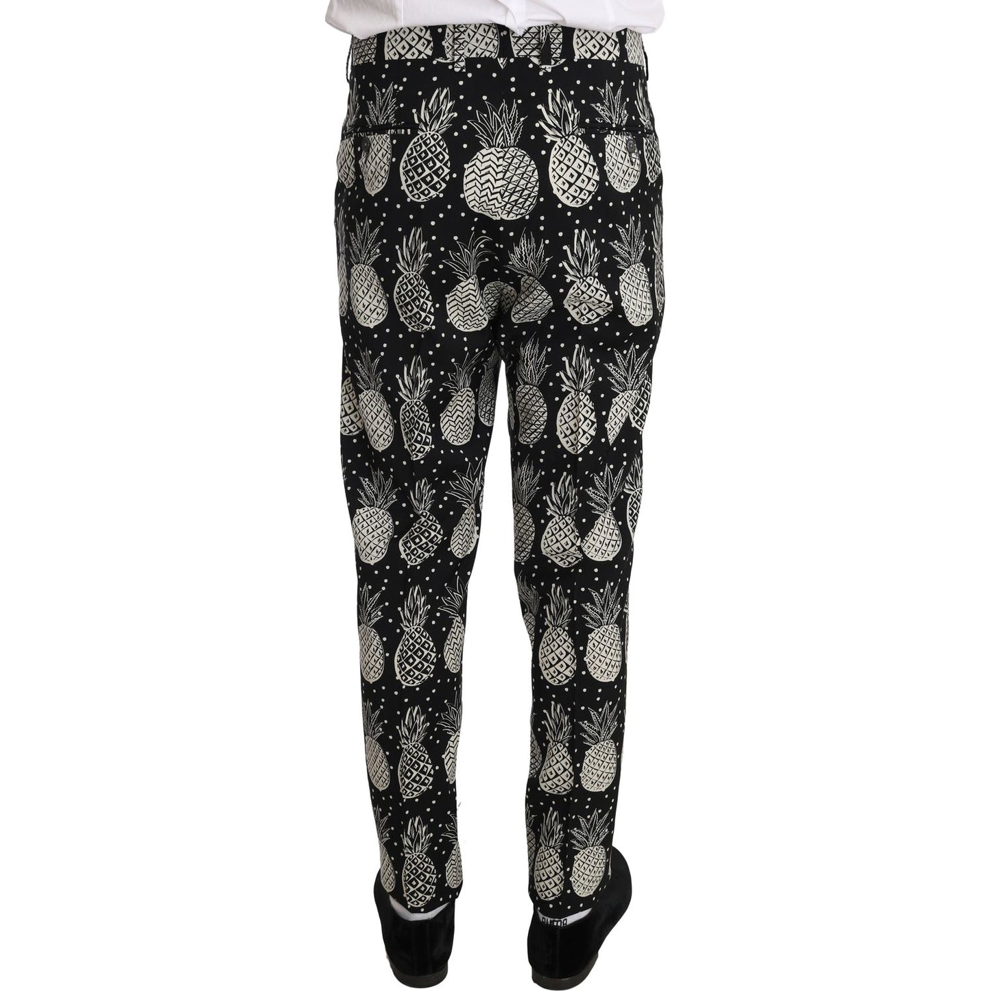 Dolce & Gabbana Chic Black Pineapple Print Wool Suit black-wool-pineapple-2-piece-slim IMG_0876_8397b31d-6972-4e22-9ffd-20d9330c65dd.jpg