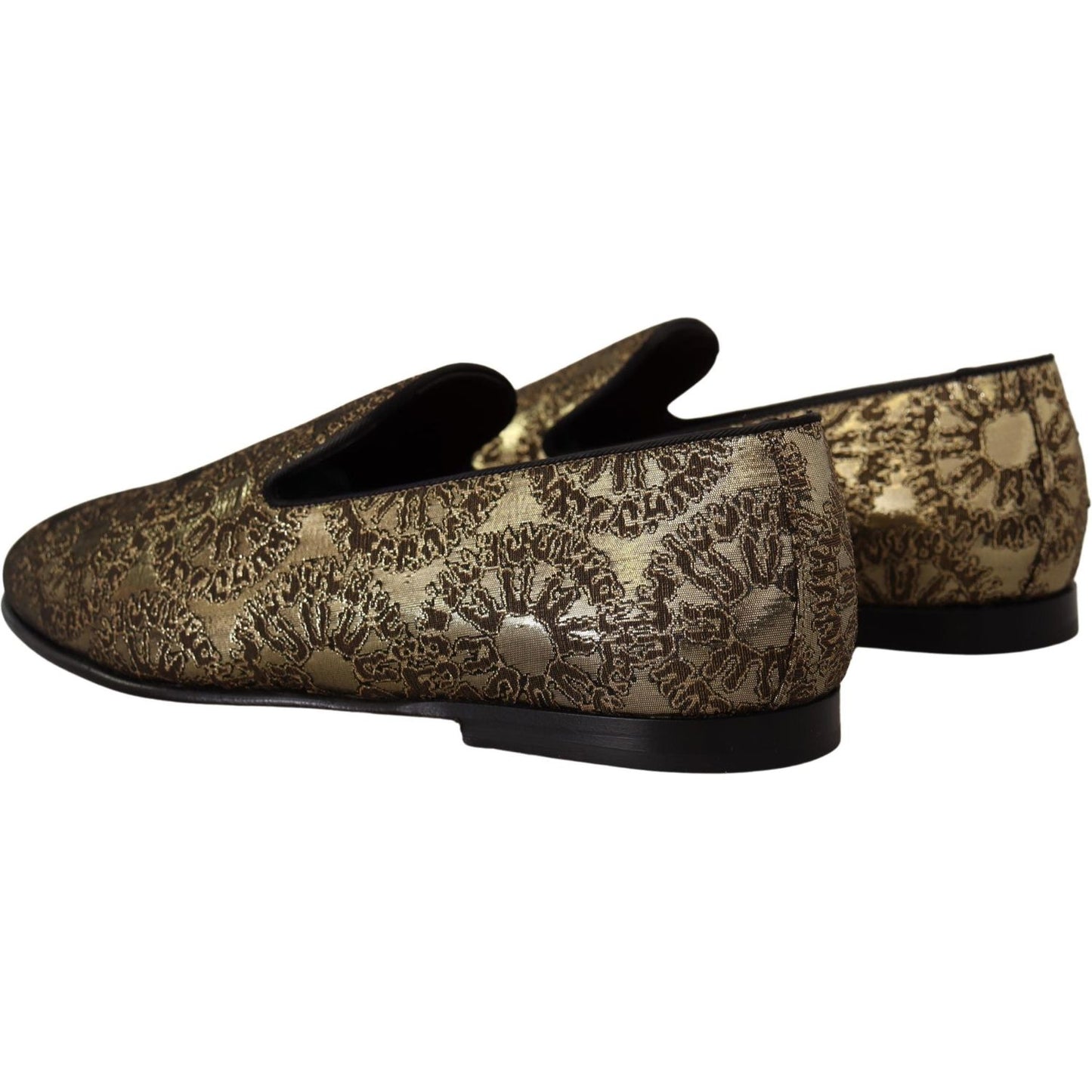 Dolce & Gabbana Gold Tone Loafers Slides Dress Shoes gold-jacquard-flats-mens-loafers-shoes-1 IMG_0877-scaled-4b333ac9-b7b.jpg