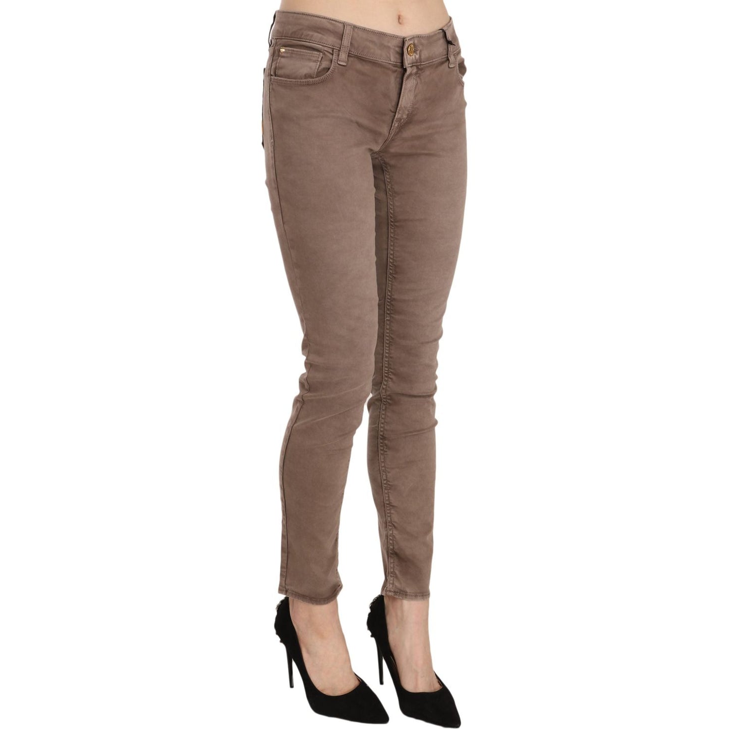 CYCLE Chic Brown Slim Fit Skinny Jeans brown-low-waist-slim-fit-skinny-pants