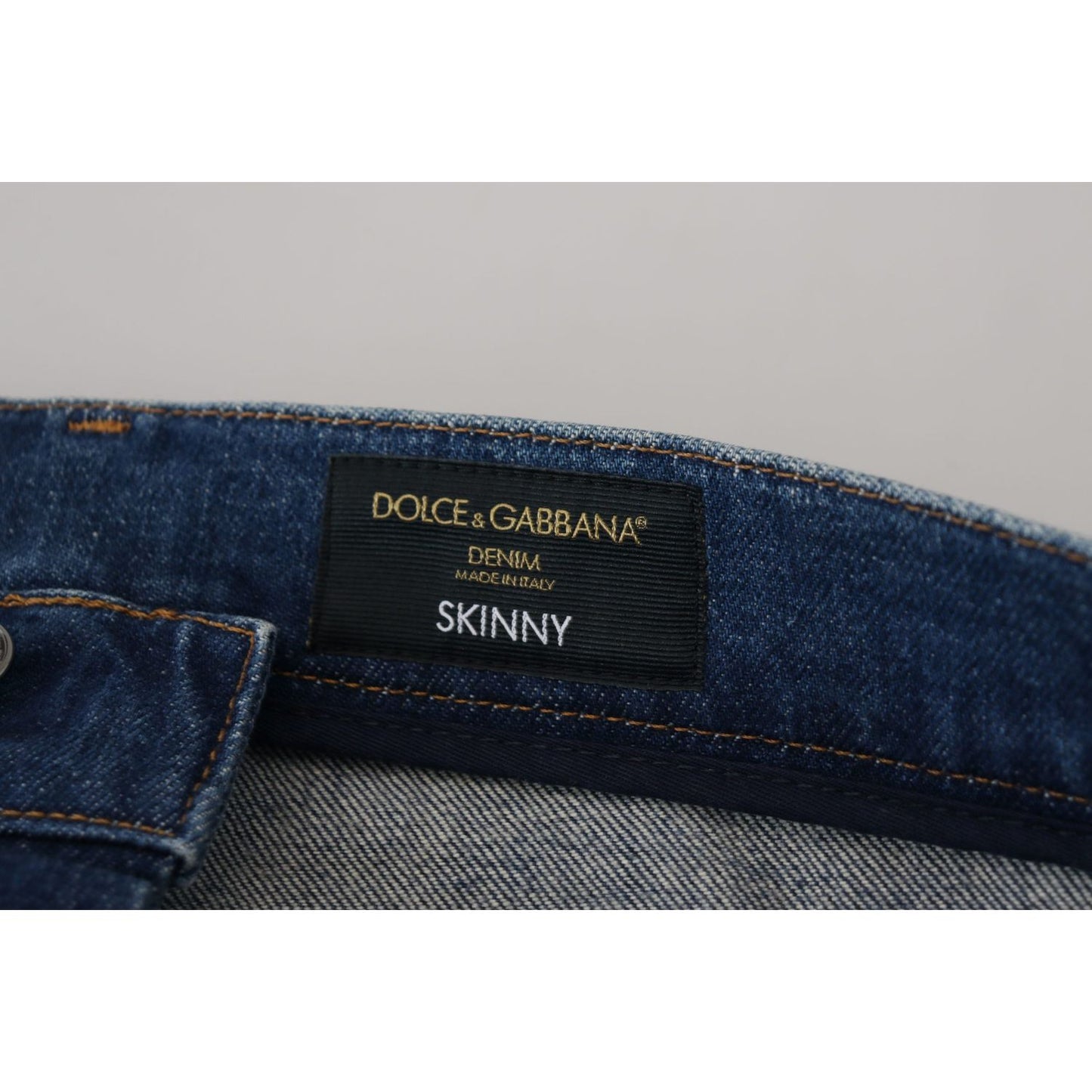 Dolce & Gabbana Elegant Slim Fit Italian Denim Jeans blue-wash-cotton-stretch-skinny-denim-jeans