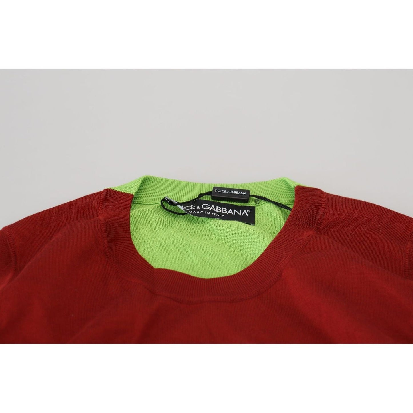 Dolce & Gabbana Elegant Silk Casual Top Red Green red-green-dg-logo-sleeveless-pullover-top-1