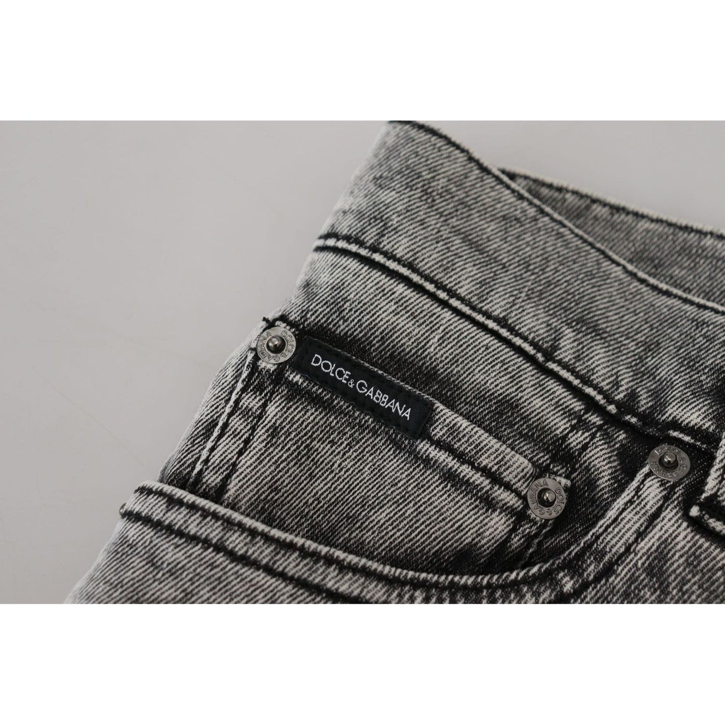 Dolce & Gabbana Elegant Gray Washed Denim Pants gray-washed-cotton-low-waist-denim-jeans