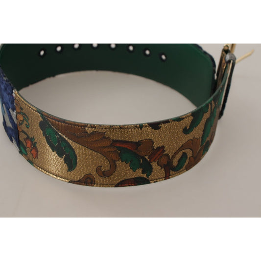 Dolce & Gabbana Elegant Green Leather Belt with Logo Buckle green-jacquard-embroid-leather-gold-metal-buckle-belt IMG_0917-2-scaled-2904bc77-23b.jpg