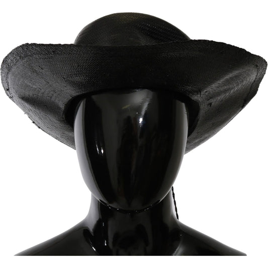 Costume National Chic Black Floppy Hat - Timeless Elegance Hat black-wide-brim-cowboy-solid-hat