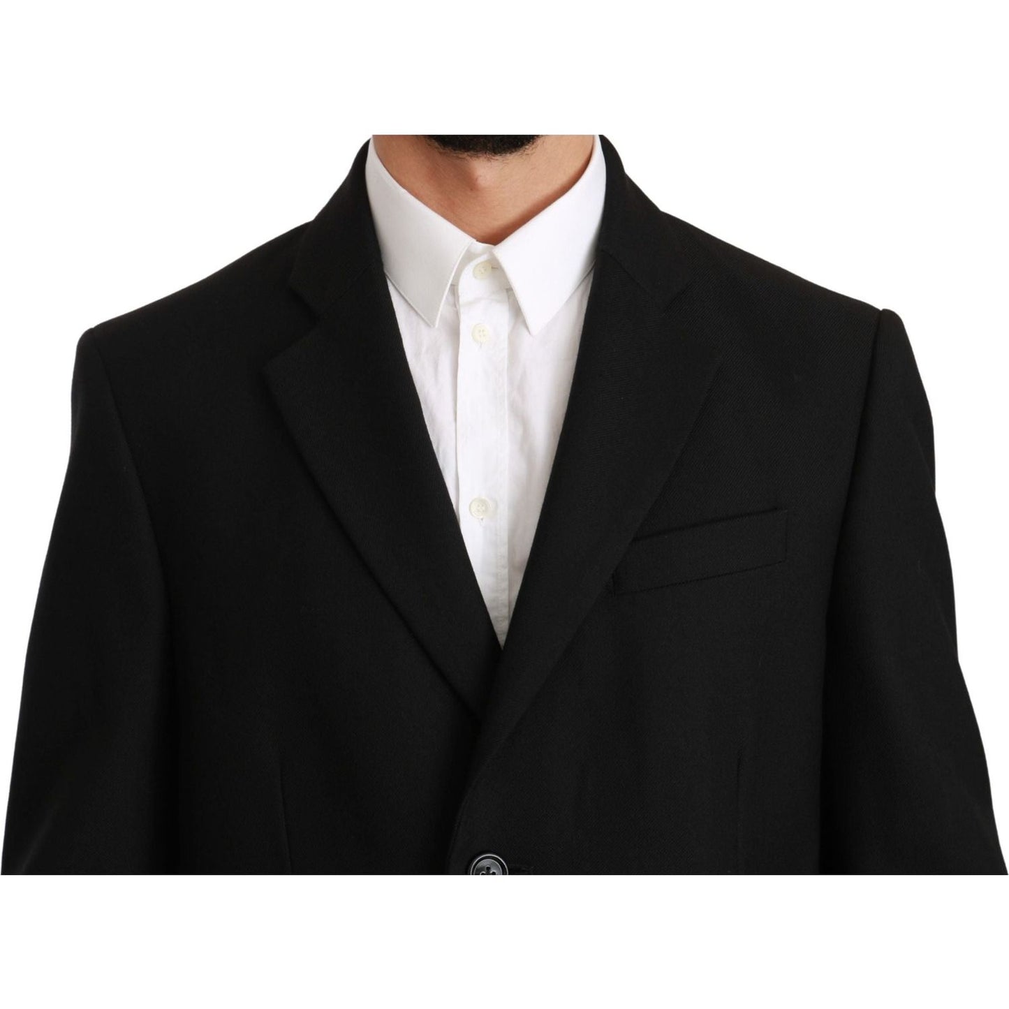 Dolce & Gabbana Elegant Black Wool Formal Blazer Blazer Jacket black-100-wool-jacket-coat-blazer