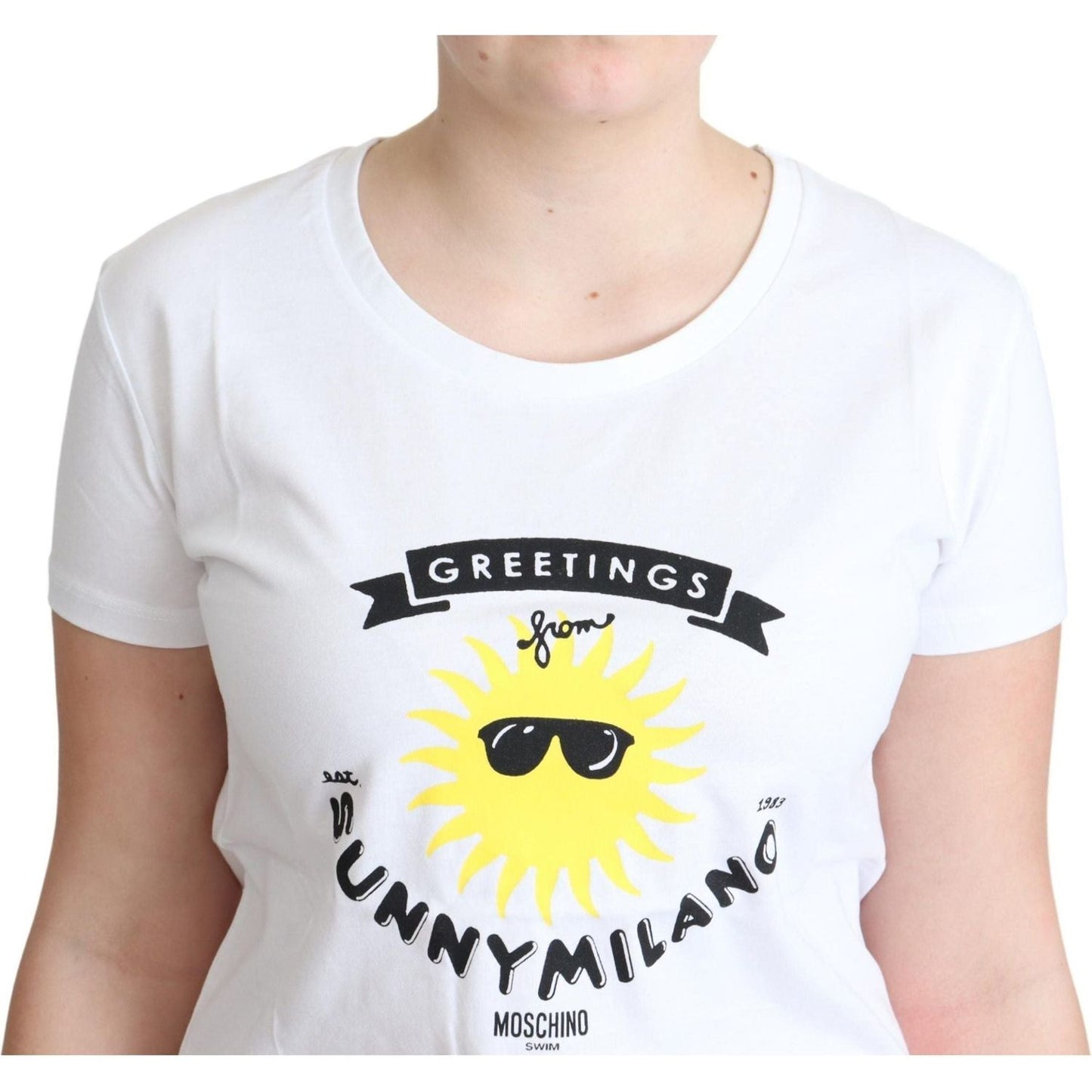 Moschino Sunny Milano Print Cotton Tee white-cotton-sunny-milano-print-t-shirt
