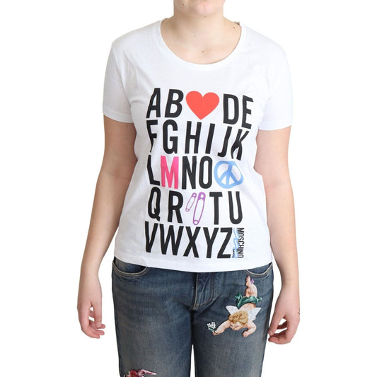 Moschino Chic Alphabet Print Cotton Tee white-cotton-alphabet-letter-print-tops-t-shirt