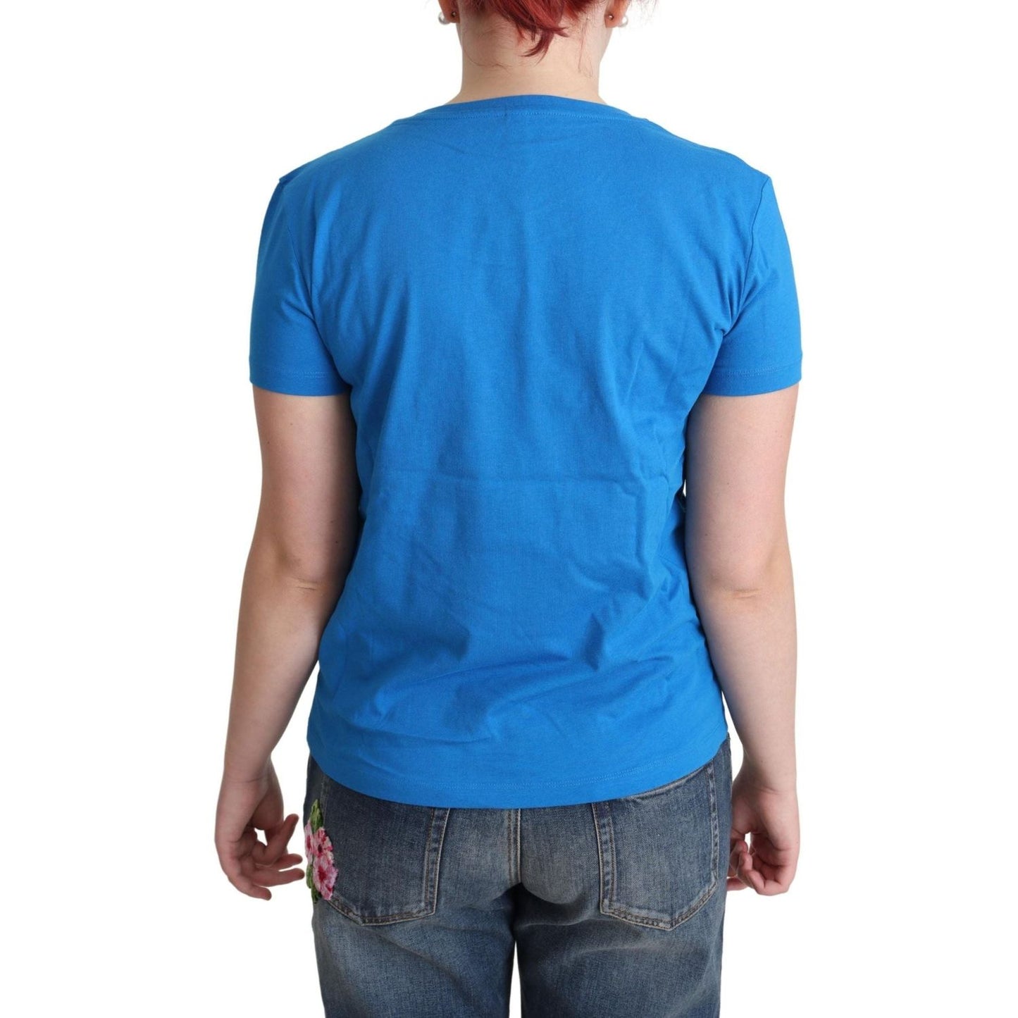 Moschino Chic Triangle Graphic Cotton Tee blue-cotton-swim-graphic-triangle-t-shirt