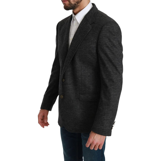 Dolce & Gabbana Elegant Gray Plaid Virgin Wool Blazer gray-plaid-check-wool-formal-jacket-blazer IMG_0985-scaled-a83d013d-479.jpg