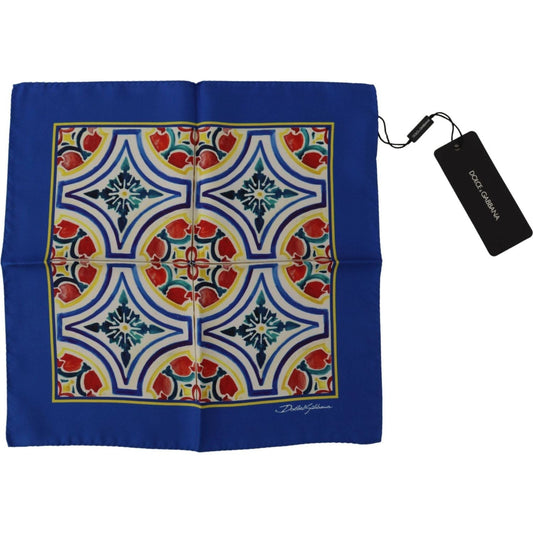 Dolce & Gabbana Elegant Silk Majolica Square Scarf multicolor-majolica-print-square-handkerchief-scarf