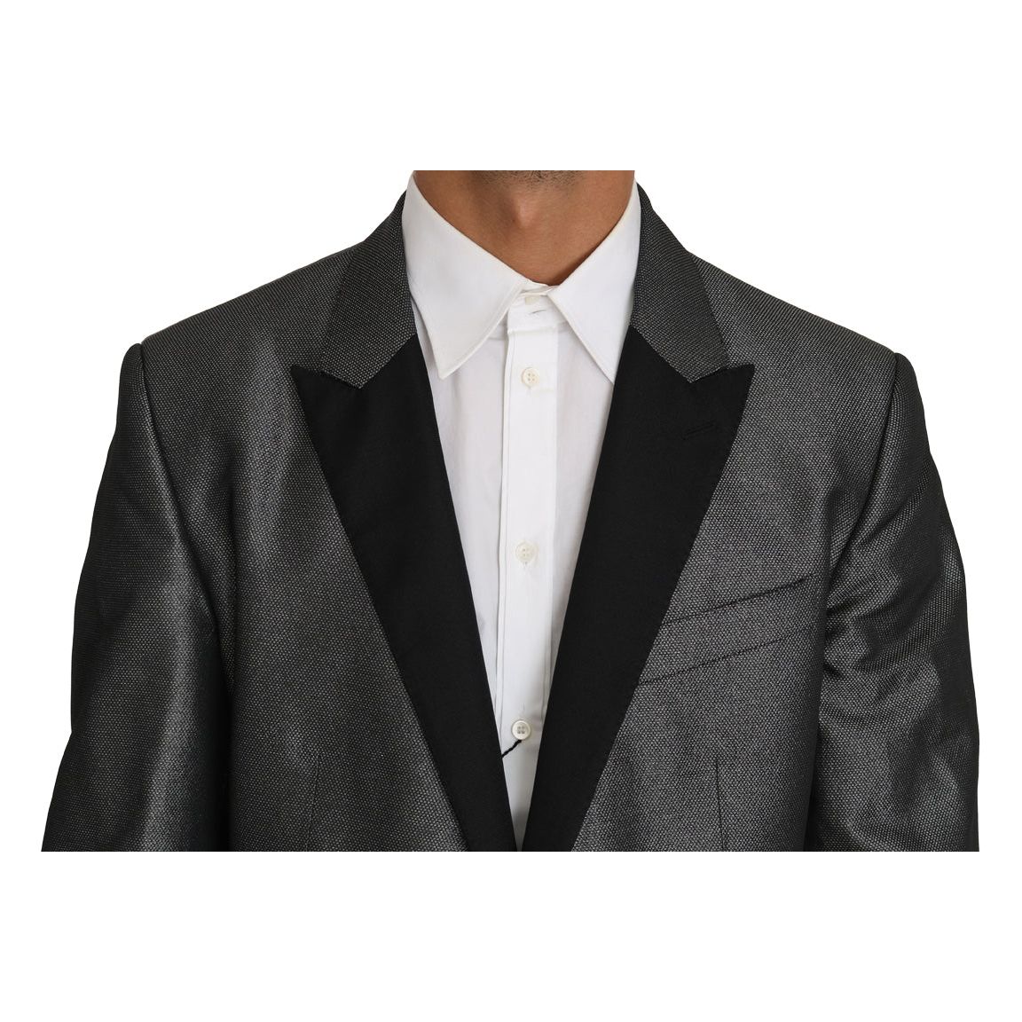 Dolce & Gabbana Elegant Gray Patterned Martini Suit gray-patterned-martini-2-piece-suit