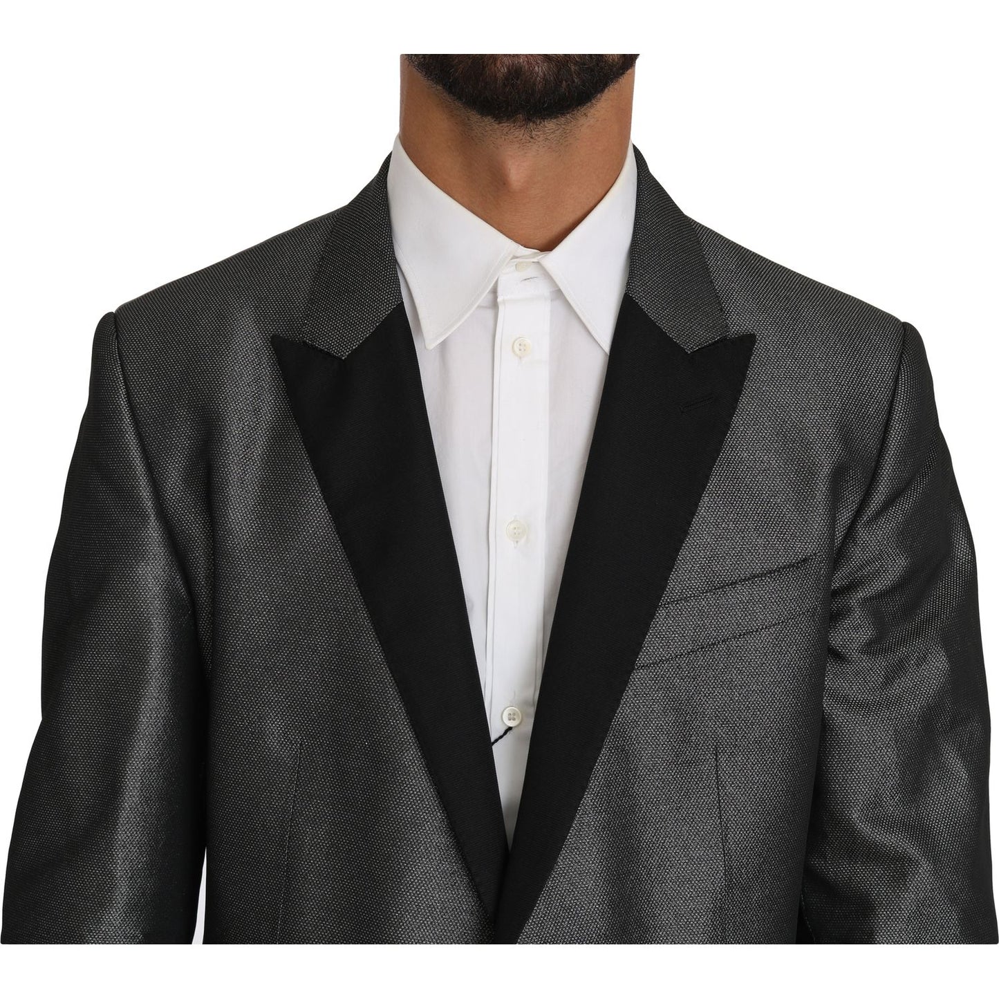 Dolce & Gabbana Elegant Gray Patterned Martini Suit gray-patterned-martini-2-piece-suit