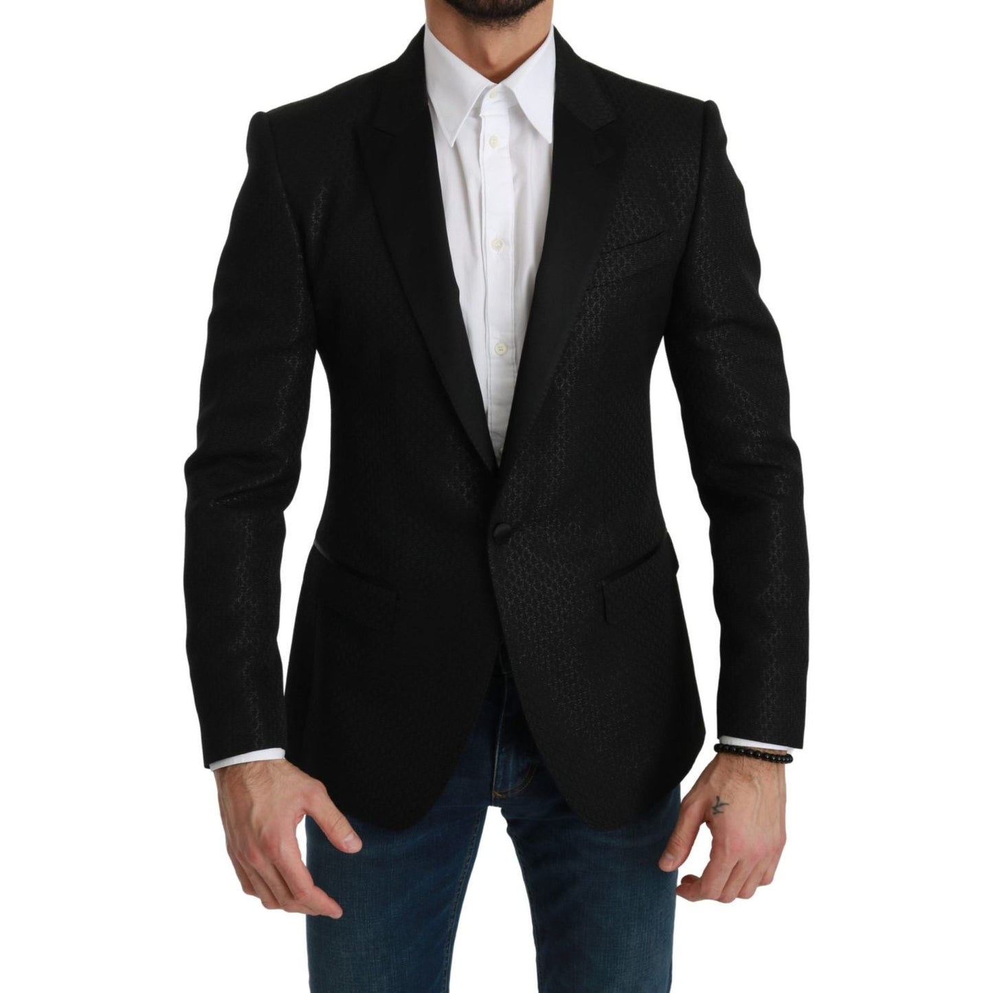 Dolce & Gabbana Slim Fit Martini Black Blazer Jacket Suit black-slim-fit-jacket-martini-blazer IMG_1013-scaled-7e4e80ca-4c8.jpg
