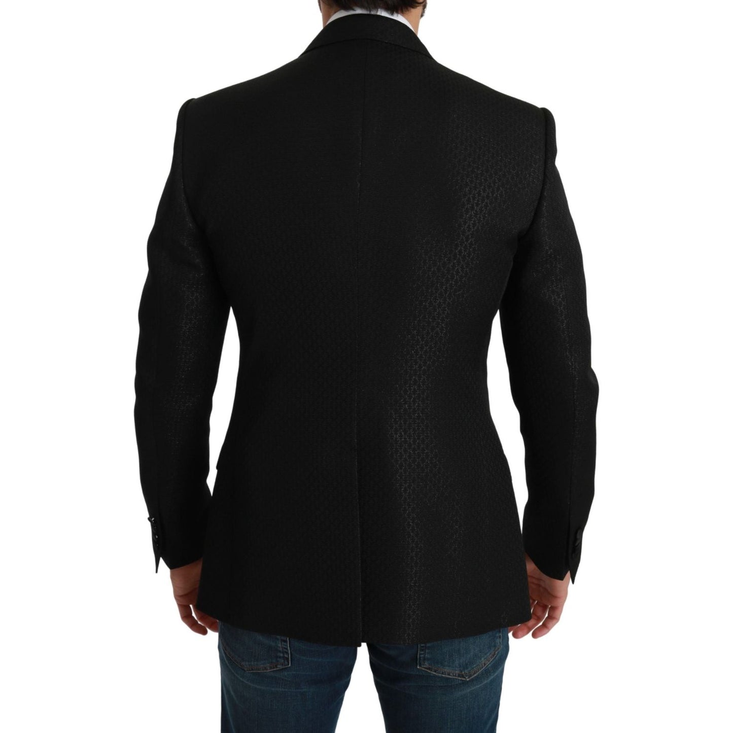 Dolce & Gabbana Slim Fit Martini Black Blazer Jacket Suit black-slim-fit-jacket-martini-blazer IMG_1015-scaled-c691172c-66e.jpg