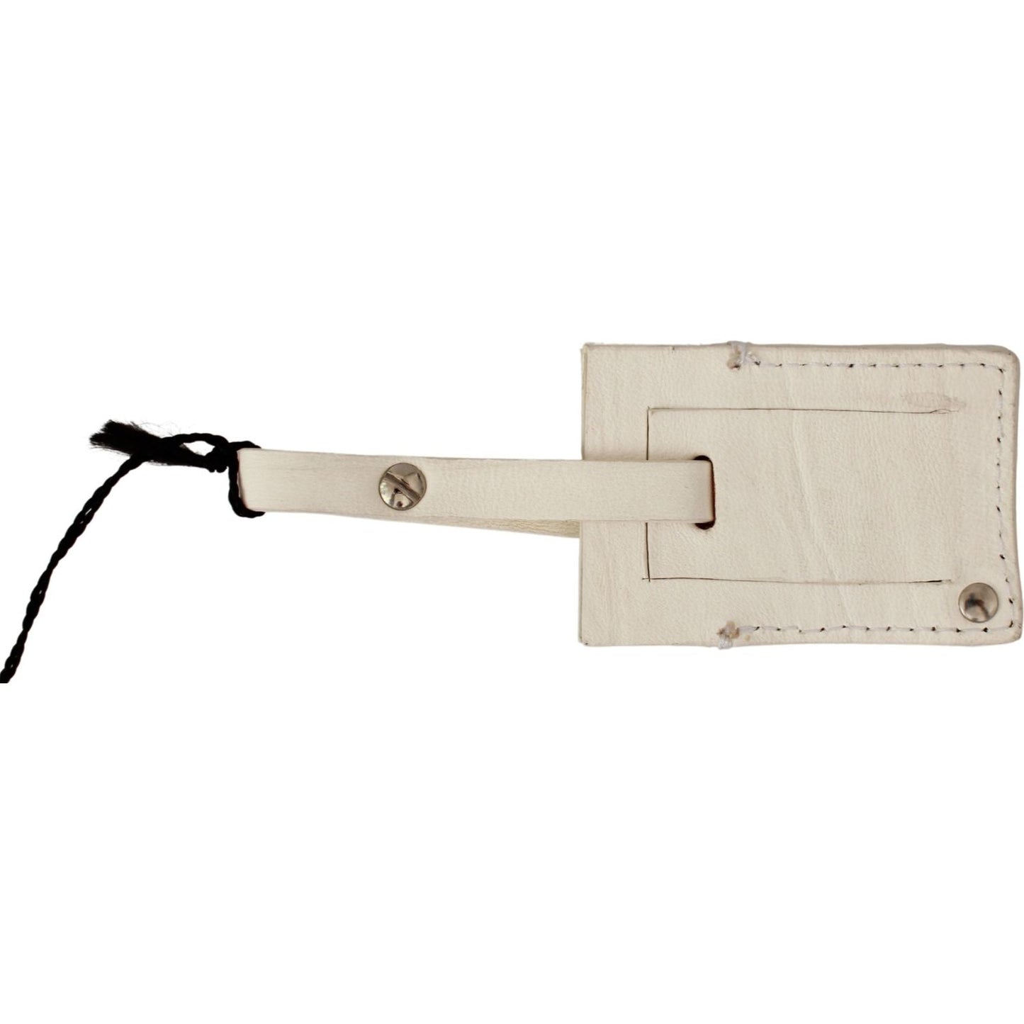 GF Ferre Elegant Beige Leather Keychain Keychain beige-luggage-tag-branded-leather-patterned-keychain