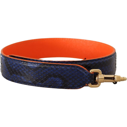 Dolce & Gabbana Exotic Snakeskin Shoulder Strap in Purple Hue blue-orange-python-leather-accessory-shoulder-strap