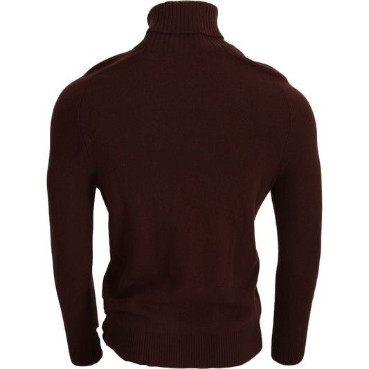 Paolo Pecora Milano Elegant Burgundy Wool Turtleneck Sweater bordeaux-wool-turtleneck-pullover-sweater