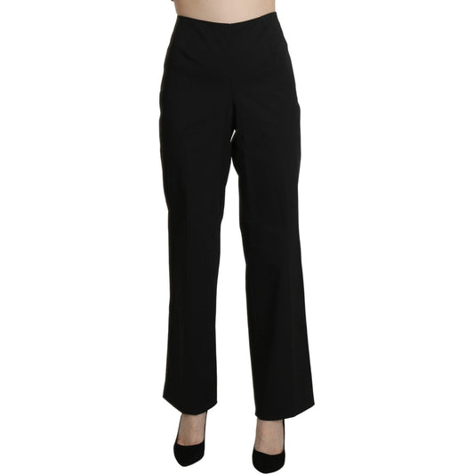 BENCIVENGA Elegant High Waist Straight Black Pants Jeans & Pants black-high-waist-straight-dress-trouser-pants