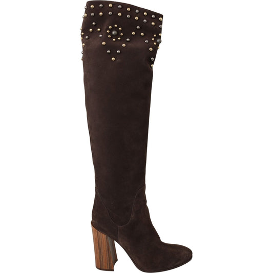 Dolce & Gabbana Studded Suede Knee High Boots in Brown brown-suede-studded-knee-high-shoes-boots IMG_1078-scaled-d49c2fa8-4f6.jpg