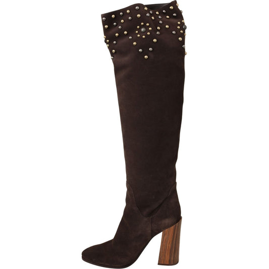 Dolce & Gabbana Studded Suede Knee High Boots in Brown brown-suede-studded-knee-high-shoes-boots IMG_1079-scaled-711c8121-76a.jpg
