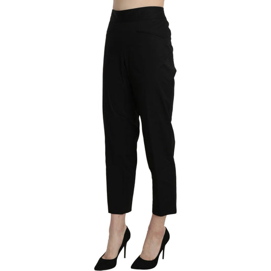 BENCIVENGA Elegant High Waist Cropped Pants Jeans & Pants black-high-waist-straight-cropped-dress-pants