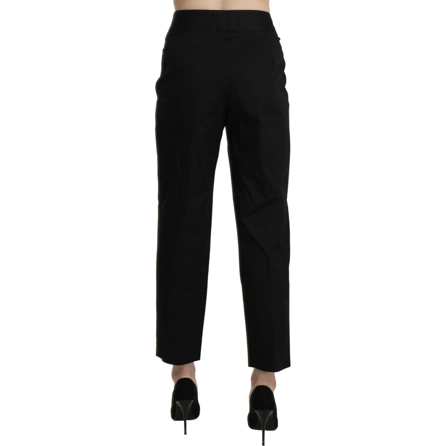BENCIVENGA Elegant High Waist Cropped Pants Jeans & Pants black-high-waist-straight-cropped-dress-pants