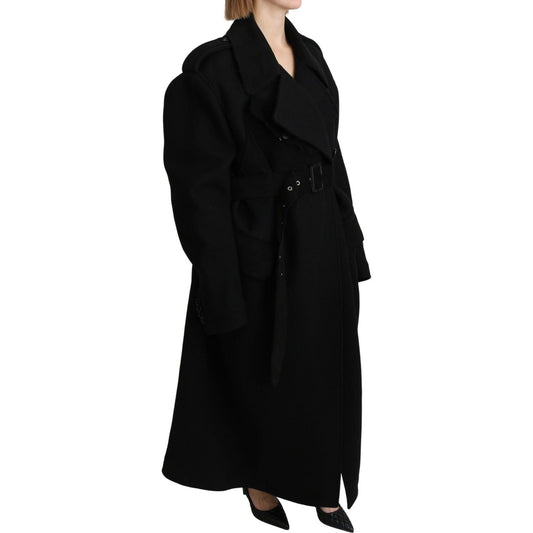 Dolce & Gabbana Elegant Black Wool Trenchcoat Coats & Jackets virgin-wool-black-blazer-trenchcoat-jacket