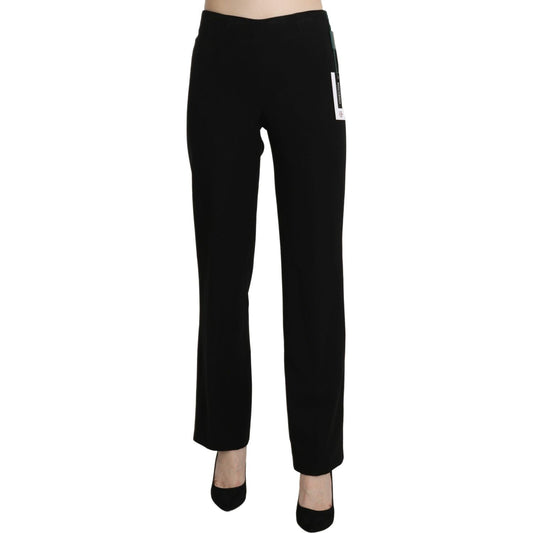 BENCIVENGA Elegant Black High Waist Straight Pants Jeans & Pants black-high-waist-straight-formal-dress-trouser