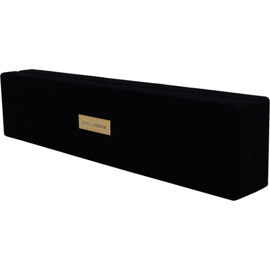 Dolce & Gabbana Elegant Velvet Jewelry Storage Box black-velvet-logo-plaque-storage-bracelet-jewelry-box