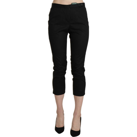 BENCIVENGA Elegant High Waist Skinny Cropped Pants Jeans & Pants black-high-waist-skinny-cropped-dress-trouser-pants