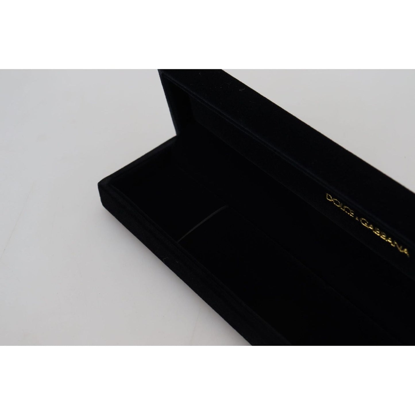 Dolce & Gabbana Elegant Velvet Jewelry Storage Box black-velvet-logo-plaque-storage-bracelet-jewelry-box