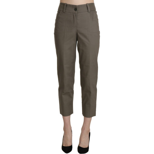 BENCIVENGA Elegant High Waist Cropped Pants in Gray gray-high-waist-cropped-dress-trouser-pants