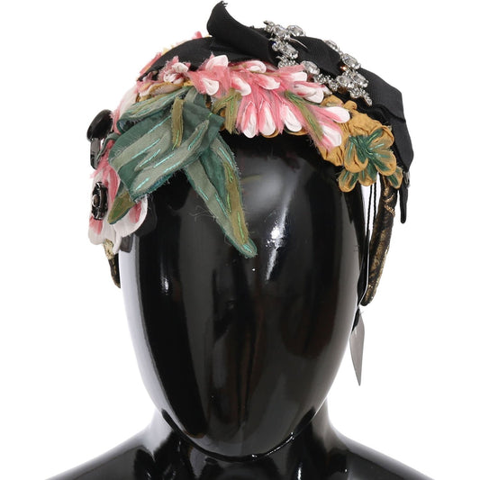 Dolce & Gabbana Elegant Crystal-Embellished Floral Headband multicolor-tiara-floral-crystal-bow-diadem-headband