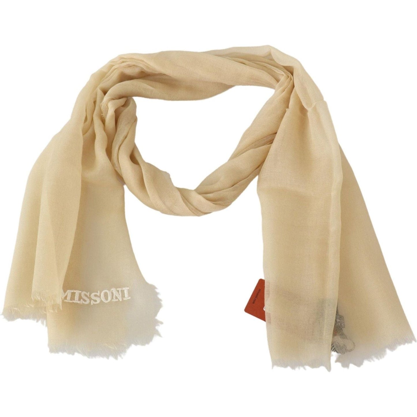 Missoni Elegant Cashmere Scarf in Beige beige-cashmere-unisex-neck-scarf