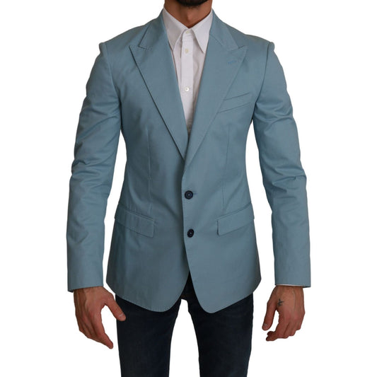 Dolce & Gabbana Elegant Blue Fantasy Pattern Blazer blue-slim-fit-coat-jacket-martini-blazer