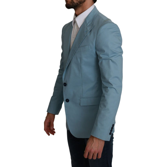 Dolce & Gabbana Elegant Blue Fantasy Pattern Blazer blue-slim-fit-coat-jacket-martini-blazer