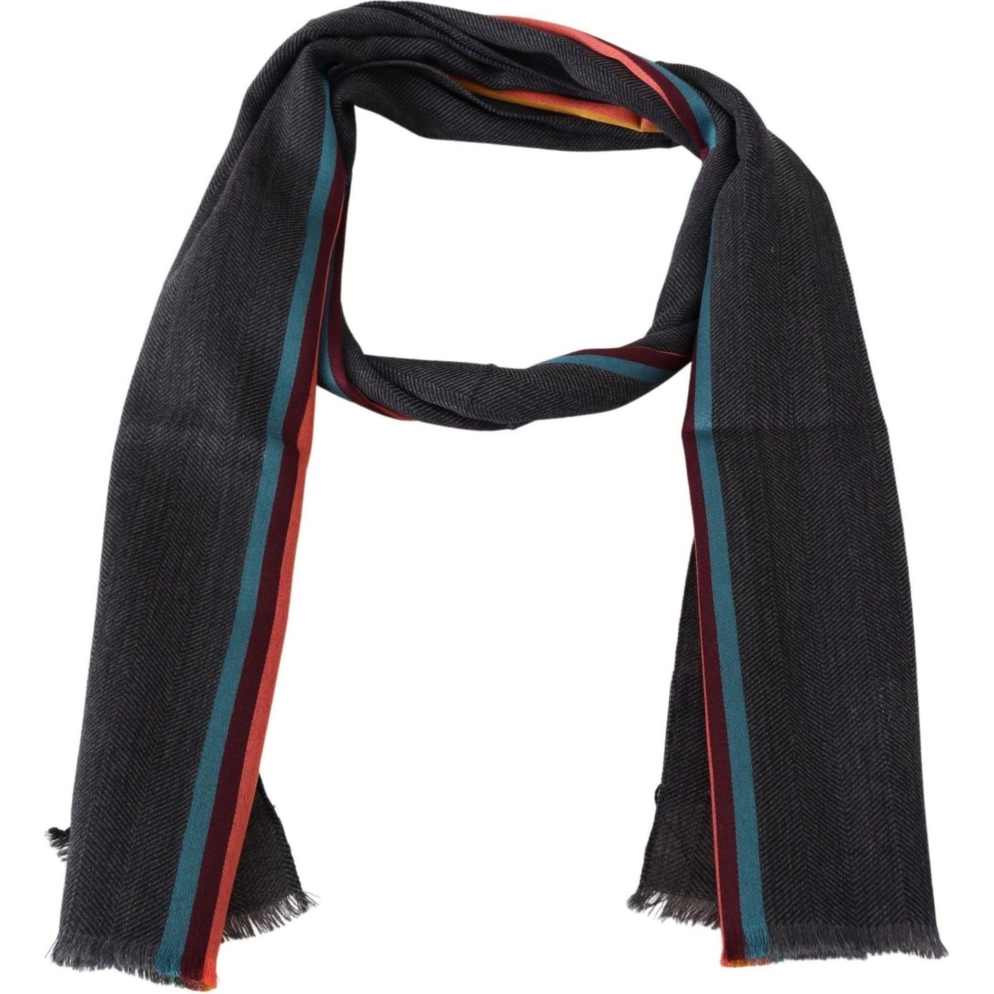 Missoni Elegant Wool-Silk Blend Striped Scarf multicolor-striped-wool-unisex-neck-wrap-scarf-1
